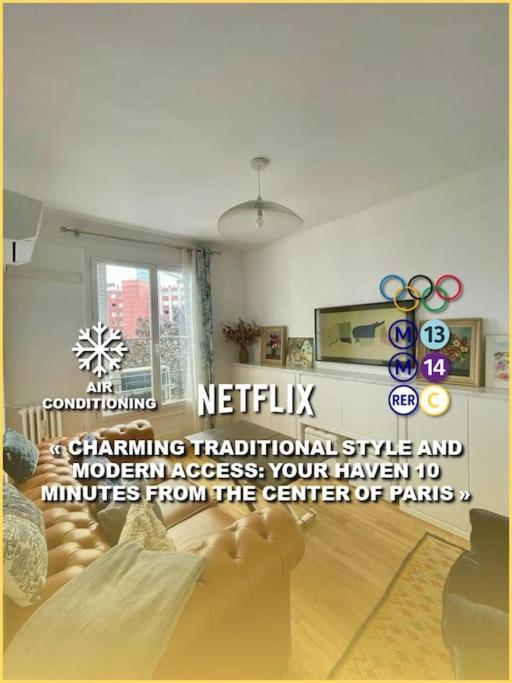 Air Conditioning - Metro 14 - Charming Traditional Style And Modern Access 10 Mn Away From Center Of Paris Clichy Exteriér fotografie